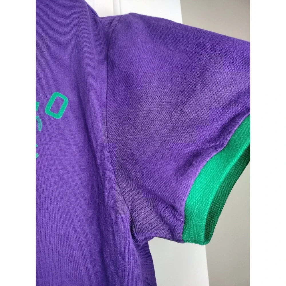 NWT Polo Ralph Lauren Classic Fit Ringer T-Shirt Purple Green Stripe Logo Men L
